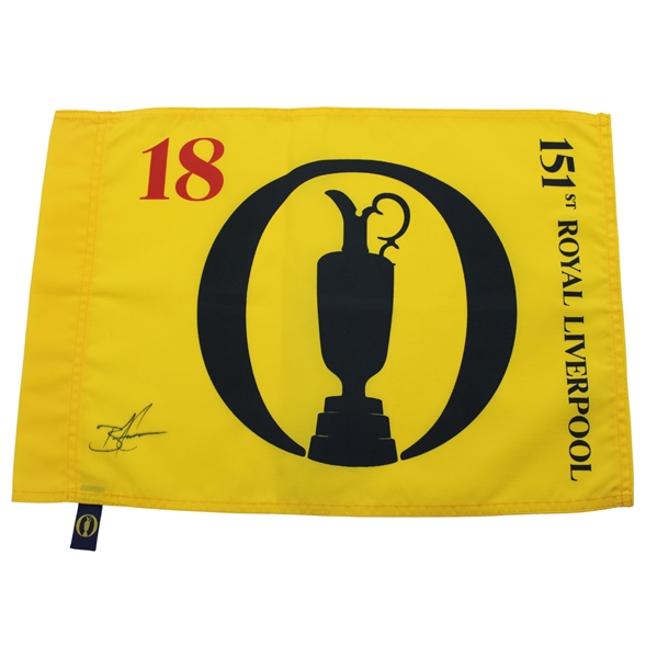 Brian Harmon Signed The Open at Royal Liverpool Flag JSA ALOA