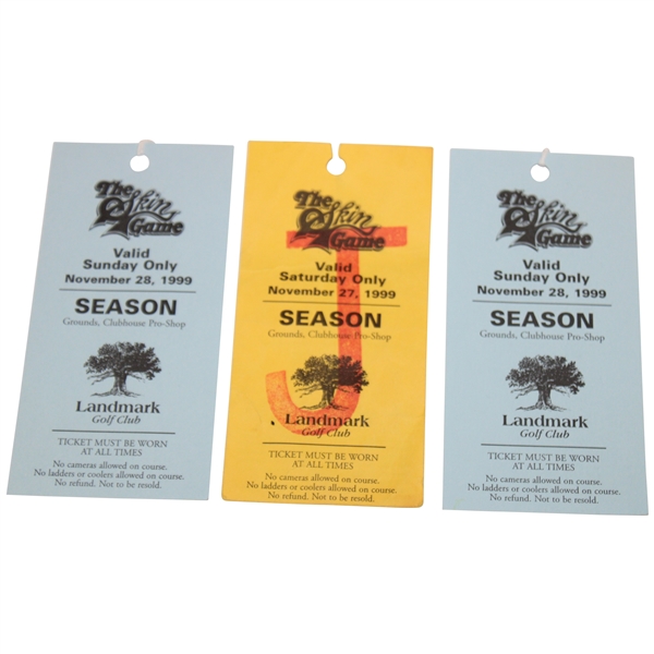 Three (3) 1999 The Skins Game Season Tickets - Couples Win