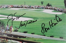 Jack Nicklaus, Nicklaus II & Lon Hinkle Signed 1985 'The Bear vs The Bend II' Poster JSA ALOA