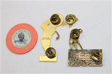 Jack Nicklaus Lot (2) Jack Pins (1) Golden Bear Pin & (1) Jack Poker Chip