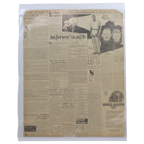 1923 Cleveland News Bobby Jones Chick Evans Is Favorite Over Bobby Jones Newspaper Article/Photo