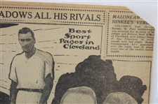 1923 Cleveland News Bobby Jones 'Chick Evans Is Favorite Over Bobby Jones' Newspaper Article/Photo