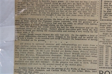 1923 Cleveland News Bobby Jones 'Chick Evans Is Favorite Over Bobby Jones' Newspaper Article/Photo