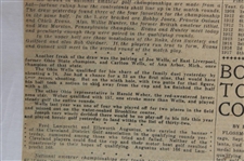 1923 Cleveland News Bobby Jones 'Chick Evans Is Favorite Over Bobby Jones' Newspaper Article/Photo