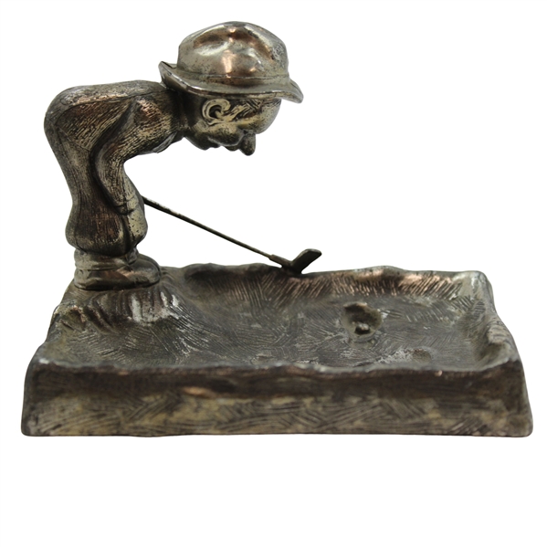 Pewter Golfer in Sand Trap Ash Tray 
