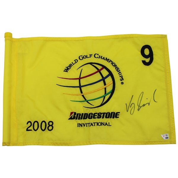 Vijay Singh Signed 2008 WGC Bridgestone Championship Used Hole #9 Flag w/COA & JSA ALOA