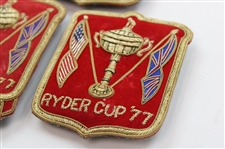 Nine (9) 1977 Ryder Cup at Royal Lytham & St. Annes Red Coat Crests inc. Two (2) Team Crests
