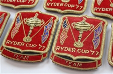 Nine (9) 1977 Ryder Cup at Royal Lytham & St. Annes Red Coat Crests inc. Two (2) Team Crests