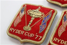 Nine (9) 1977 Ryder Cup at Royal Lytham & St. Annes Red Coat Crests inc. Two (2) Team Crests