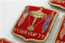 Nine (9) 1977 Ryder Cup at Royal Lytham & St. Annes Red Coat Crests inc. Two (2) Team Crests