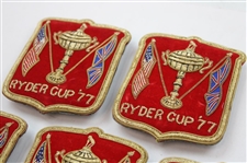 Nine (9) 1977 Ryder Cup at Royal Lytham & St. Annes Red Coat Crests inc. Two (2) Team Crests
