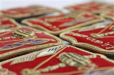 Nine (9) 1977 Ryder Cup at Royal Lytham & St. Annes Red Coat Crests inc. Two (2) Team Crests