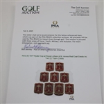 Nine (9) 1977 Ryder Cup at Royal Lytham & St. Annes Red Coat Crests inc. Two (2) Team Crests