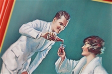 1926 Golfing Couple Coca-Cola Metal Tray - 1973 Reproduction