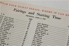 1956 Masters Tournament Thursday Pairing Sheet