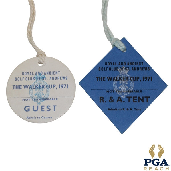 1971 Walker Cup Guest Ticket & R & A Tent Ticket