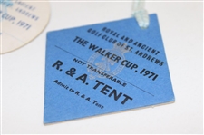 1971 Walker Cup Guest Ticket & R & A Tent Ticket
