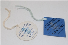 1971 Walker Cup Guest Ticket & R & A Tent Ticket