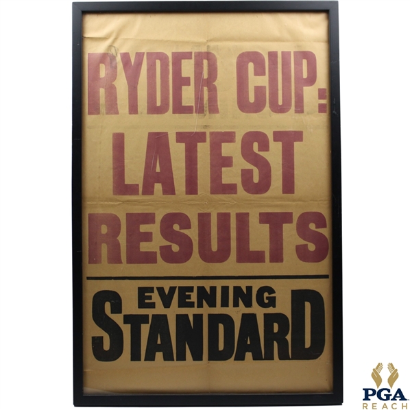 Vintage Ryder Cup Latest Results Evening Standard - Framed