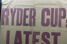 Vintage Ryder Cup Latest Results Evening Standard - Framed