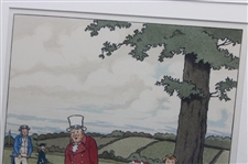 Red Coat Putting Golfer with Caddy Print by Harry Elliot - Framed