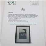 Red Coat Putting Golfer with Caddy Print by Harry Elliot - Framed
