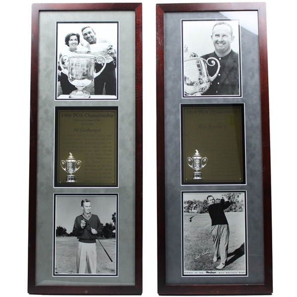 Al Geiberger (1966) & Bob Rosburg (1959) PGA Championship Cherry Wood Golf Displays