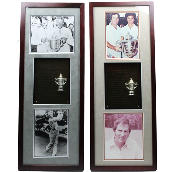 Paul Runyan (1934) & Dave Stockton (1976) PGA Championship Cherry Wood Golf Displays