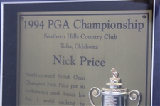 Walter Burkemo (1953) & Nick Price (1994) PGA Championship Cherry Wood Golf Displays