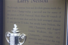 Chandler Harper (1950) & Larry Nelson (1987) PGA Championship Cherry Wood Golf Displays