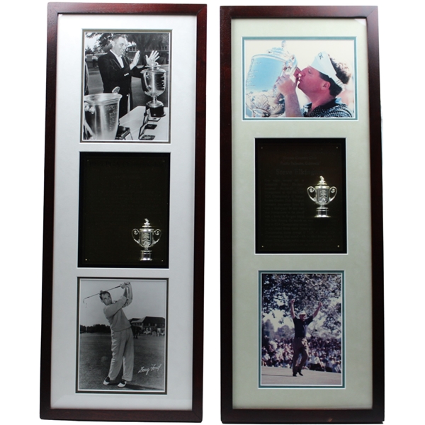 Doug Ford (1955) & Steve Elkington (1995) PGA Championship Cherry Wood Golf Displays
