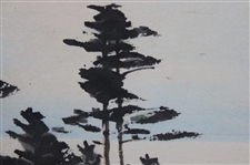 Golfers Walking Down Fairway Watercolor - Framed