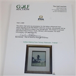 Golfers Walking Down Fairway Watercolor - Framed
