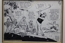 1939 Pen & Ink on Board R. Otto Probst Comic Panel - Framed