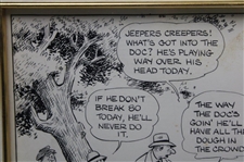 1939 Pen & Ink on Board R. Otto Probst Comic Panel - Framed