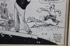 1939 Pen & Ink on Board R. Otto Probst Comic Panel - Framed