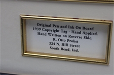 1939 Pen & Ink on Board R. Otto Probst Comic Panel - Framed