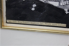 1939 Pen & Ink on Board R. Otto Probst Comic Panel - Framed