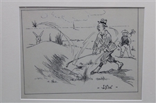 Original Pen & Ink on Board Signed J.F.W Comic Panel - Framed
