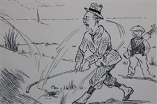 Original Pen & Ink on Board Signed J.F.W Comic Panel - Framed