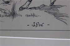 Original Pen & Ink on Board Signed J.F.W Comic Panel - Framed