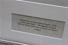 Original Pen & Ink on Board Signed J.F.W Comic Panel - Framed
