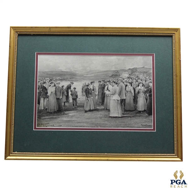 Michael Brown Life Assoc. of Scotland Crowd of Women on Green - Framed