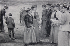 Michael Brown Life Assoc. of Scotland Crowd of Women on Green - Framed