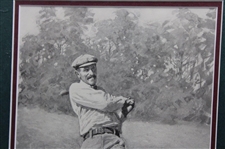 Golfer Off Balance Print - Framed