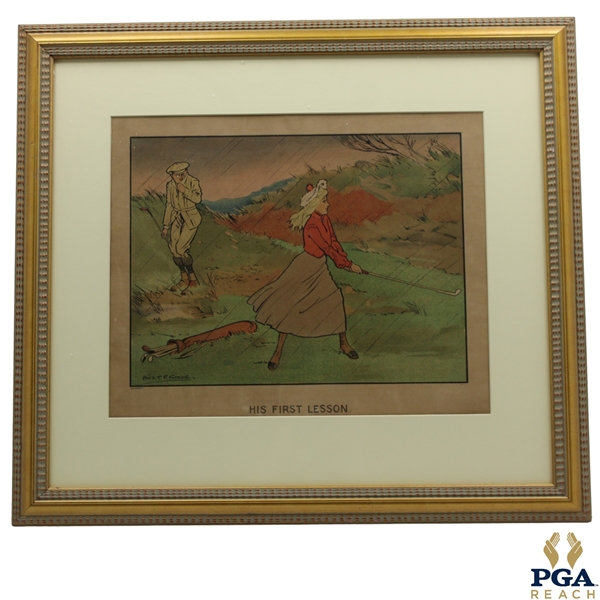 Alek P. F. Richie His First Lesson Print - Framed