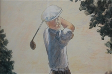 Golfer Swinging Presentation Print - Framed
