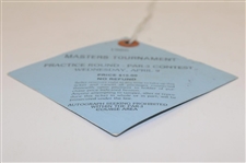 1986 Masters Tournament Wednesday Par-3 Contest Ticket #03356 w/Original String