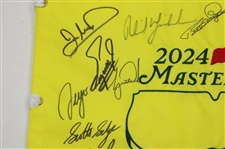 Tiger Woods, Scheffler & Twenty (20) Masters Champs Signed Dinner Flag JSA ALOA