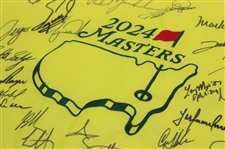 Tiger Woods, Scheffler & Twenty (20) Masters Champs Signed Dinner Flag JSA ALOA